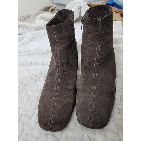 LA CANADIENNE Brown Suede Waterproof Ankle Boots Booties SIZE 8 M 22273 - Picture 3 of 16